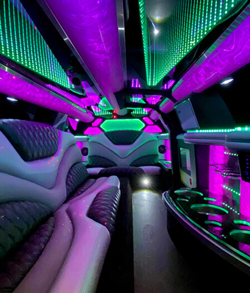 leather seats in limo