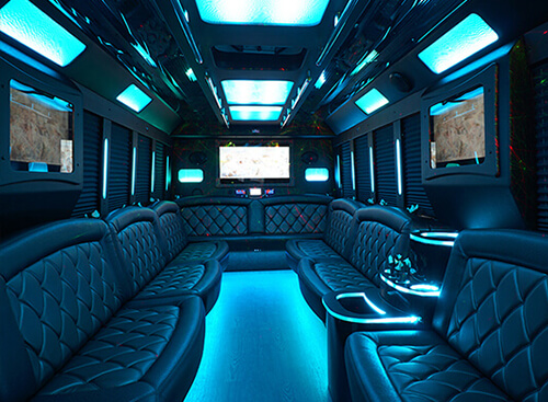 party bus with led lights