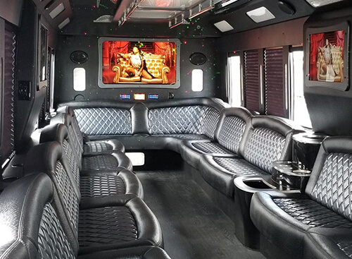 party bus with hardwood floor